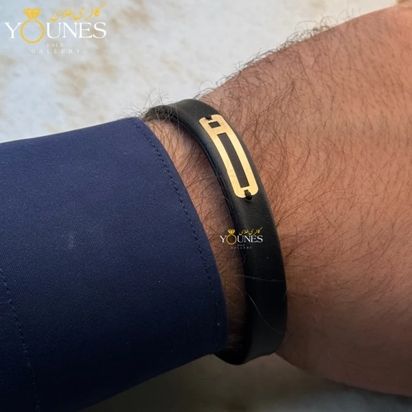 دستبند طلا چرم مردانه L149